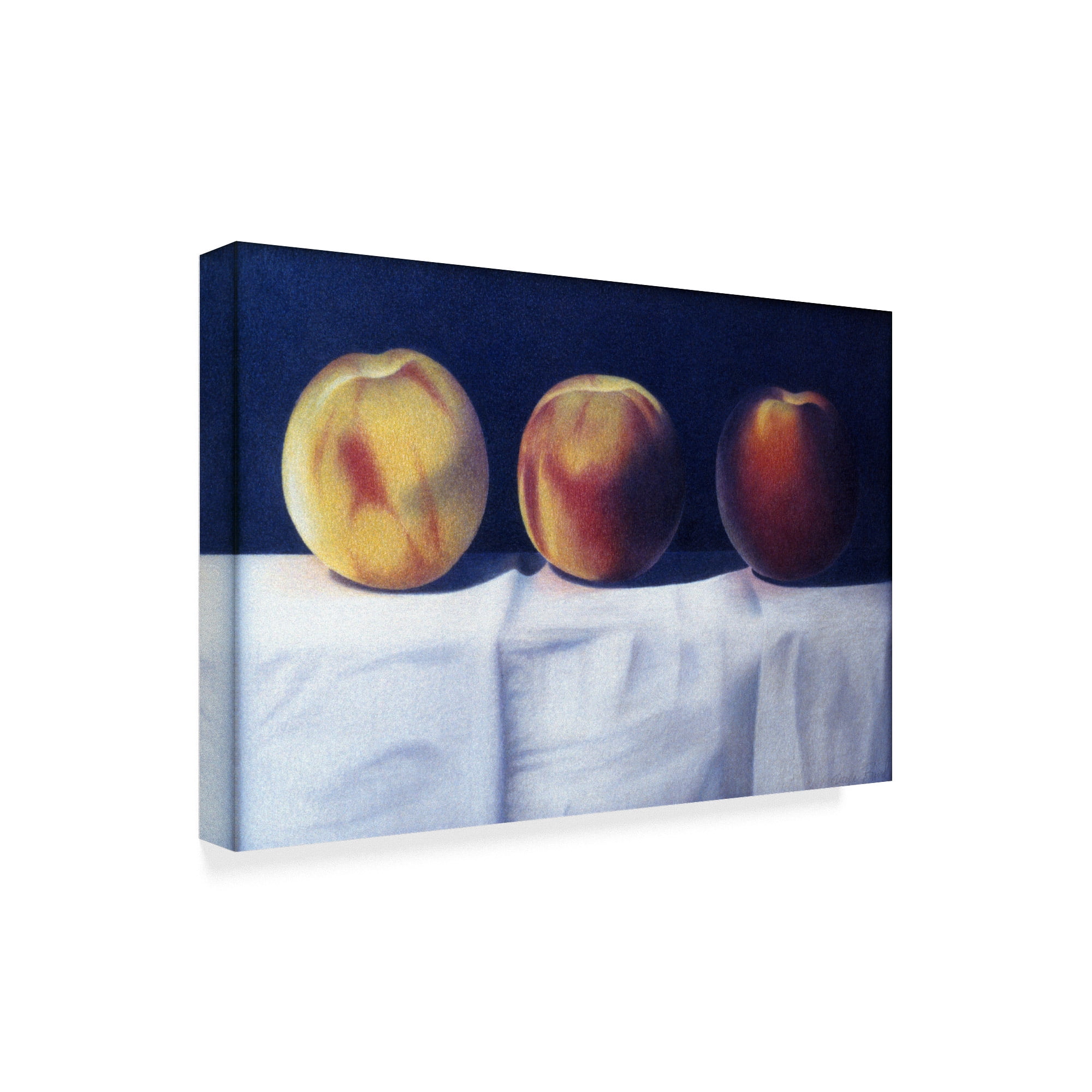 Trademark Fine Art 'Three Peaches' Canvas Art by Cecile Baird