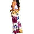 thumbnail image 4 of USSUMA Womens Maxi Sundresses Summer Casual Sleeveless Sexy Prom Formal Long Tank Bodycon Dresses Ladies Plus Size Tie-dye Halter Neck Sun Dress Beach Vacation Party Female, 4 of 6