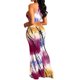 thumbnail image 4 of Vestido largo con botones y cuello halter para mujer, sin mangas, sexy, a la moda, con estampado de tinte anudado Pompotops  ghjkhdj4474, 4 of 6