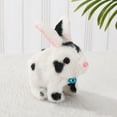 thumbnail image 3 of TNOBHG Realistic Rabbit Plushie Electric Plush Rabbit Toy with Sound Fuzzy Movable Ears Mouth Tail Walking Nodding Spotted Bunny Plushie Kids Boys Girls, 3 of 8