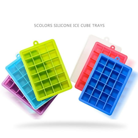 1Pcs 24 Grids Silicone Ice Cube Mode with Cover Frozen Tray Ice Making Mold Home Kitchen DIY Tools Random (Best Plaster For Mold Making)