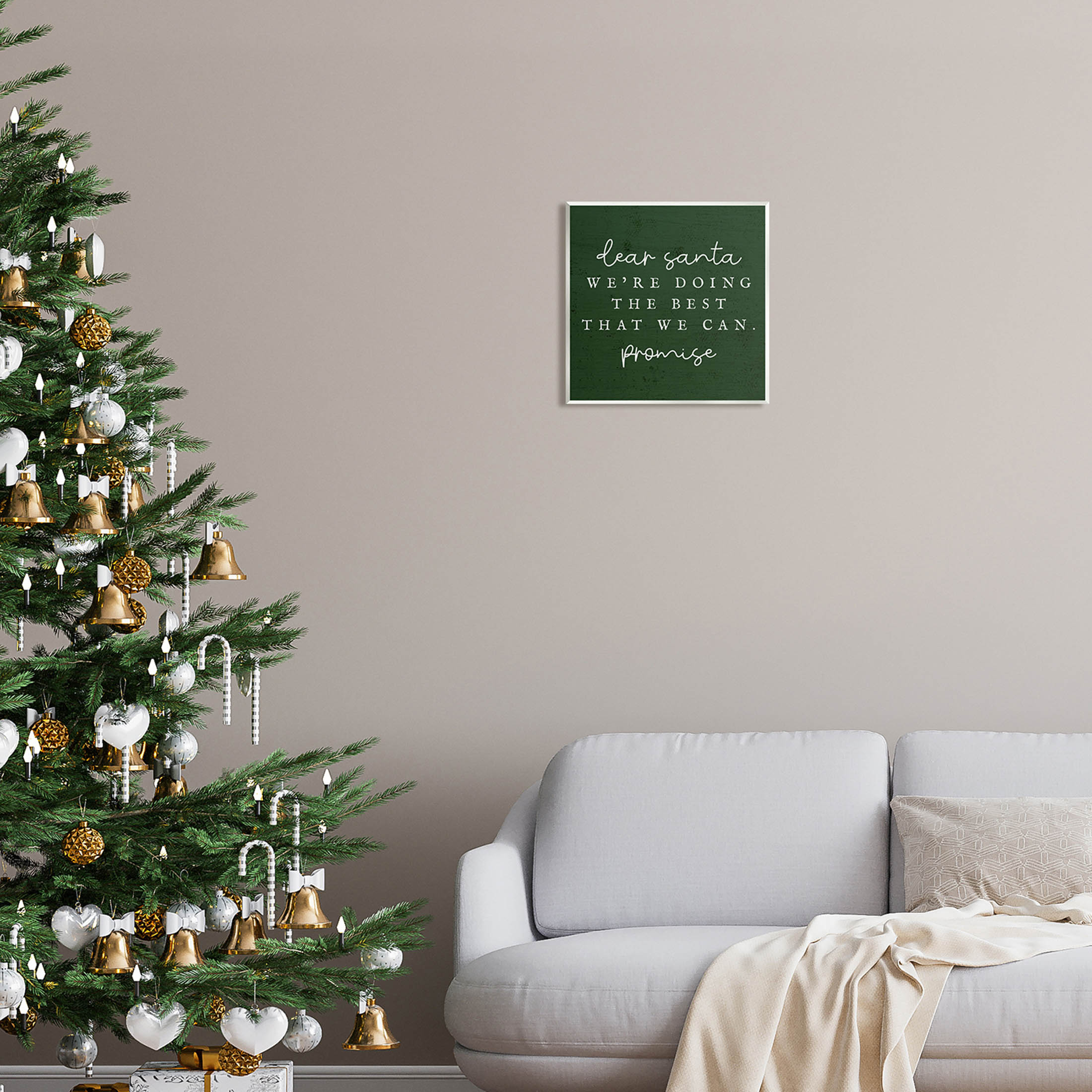 Dear Santa Best We Can Phrase Holiday Graphic Art Unframed Art Print Wall Art