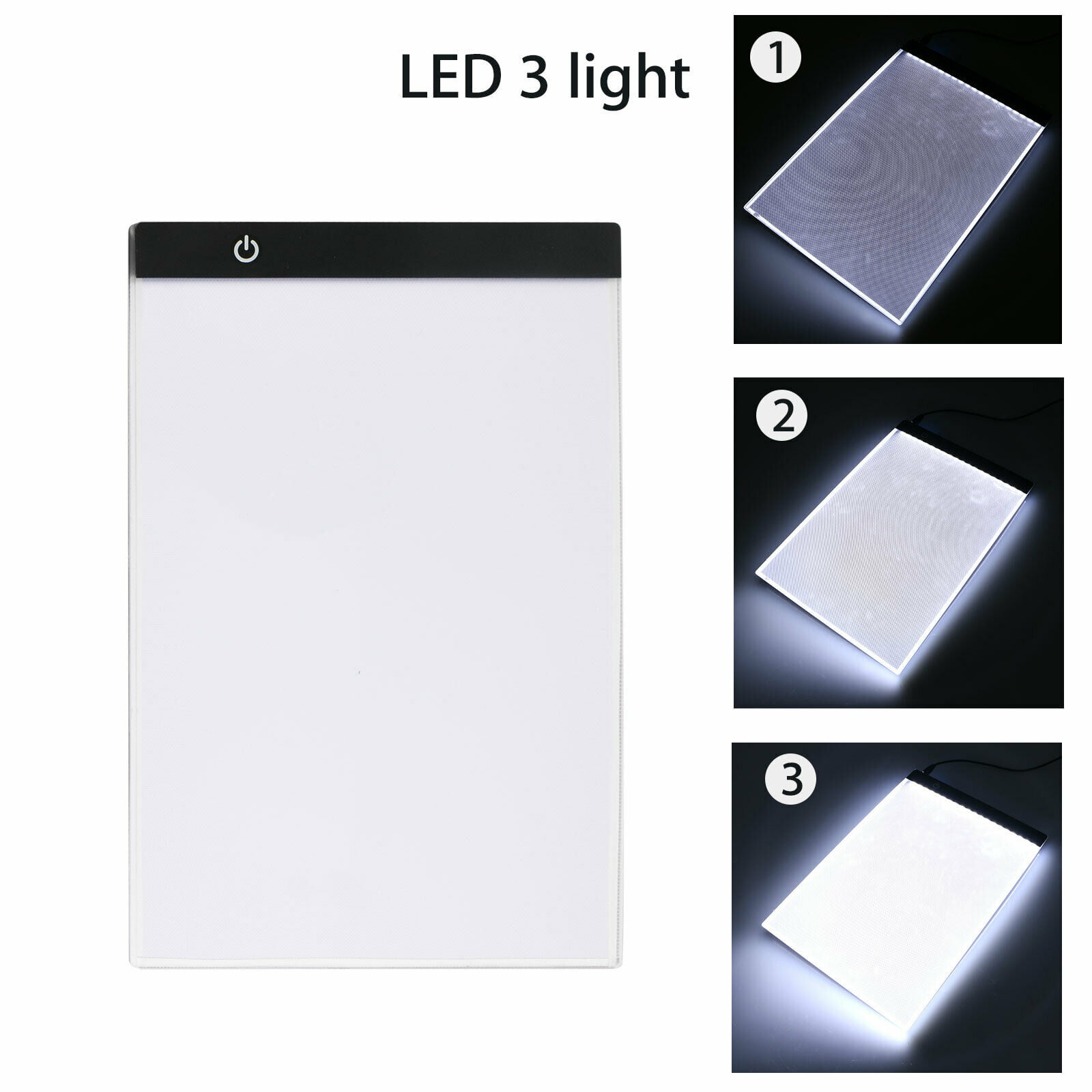 Walfront A4 LED Tracing Light Pad,Portable LED Artcraft Tracing Light Board Light Box Brightness Control with USB Power for Kids