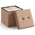 thumbnail image 1 of Otomana SONGMICS con almacenamiento plegable, 38 x 38 x 38 cm, color marrón camel, 1 of 7