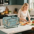 thumbnail image 4 of Renewold Toaster Oven Cover Dust and Fingerprint Protection Microwave Oven Air Fryer Protector Case Polyester Small Appliance Protective Cover, 18.5 x 14.5 x 9 Inches, Daisy Wood Grain Blue, 4 of 7
