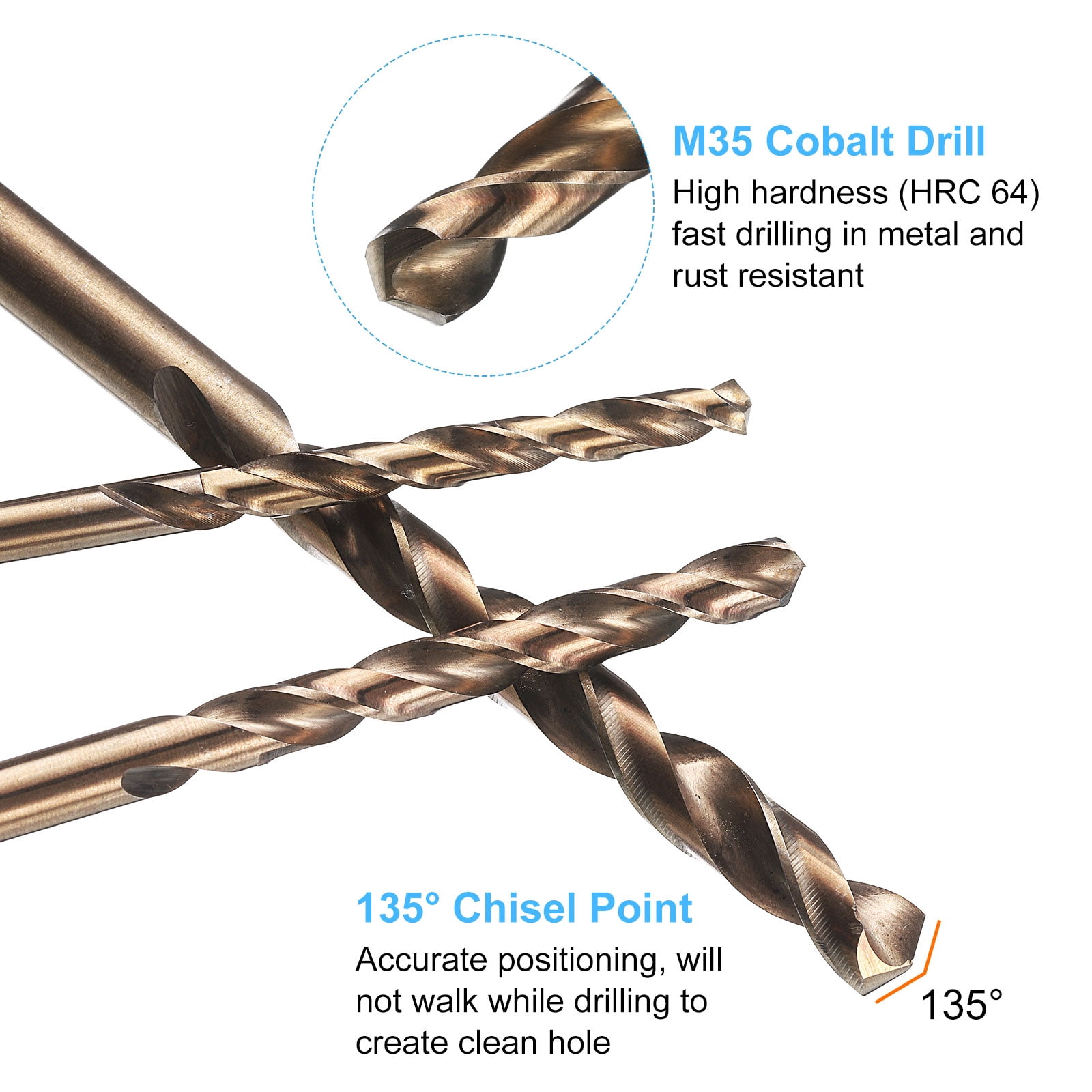 10pcs M35 Cobalt Drill Bit Set 6.5mm Cobalt High-Speed Steel