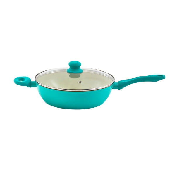 Olla jumbo forjada IMUSA USA Teal de 4 cuartos con antiadherente cerámico, 4 cuartos