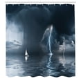 thumbnail image 3 of Ambesonne Sailboat Shower Curtain, Yacht at the Ocean, 69"Wx84"L, Blue Grey, 3 of 5