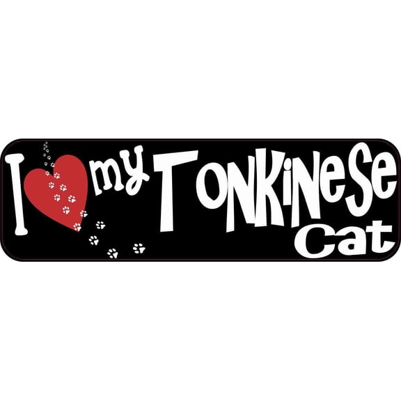 10in x 3in I Love My Tonkinese Cat Bumper Sticker Vinyl Window Pet Decal