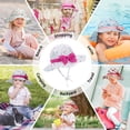 thumbnail image 6 of Zando UPF 50+ UV Sun Protection Bowknot Wide Brim Baby Sun Hat Adjustable Chin Strap Outdoor Girls Toddlers Cap White Flower M, 6 of 7