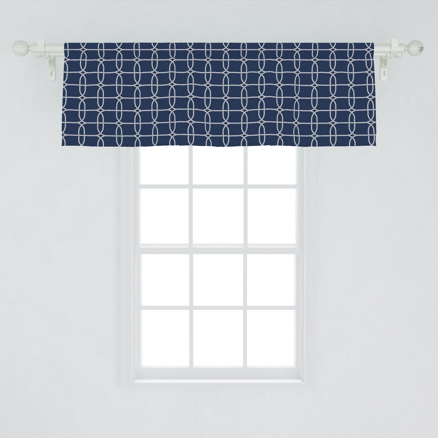 Nautical Window Valance, Bicolored Maritime Design of Ropes and Knots ...