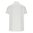 thumbnail image 4 of Kukoosong Men's Solid Color Casual Loose Fit Short Sleeve Henley Shirt with Button Placket and Chest Pocket, Breathable Fabric Men Stylish Casual Henley Shirts, 4 of 6