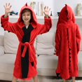 thumbnail image 4 of Boys' Girls Plush Hooded Bathrobe - Dinosaur Fleece Sleep Robe, 4 of 7
