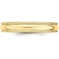 thumbnail image 3 of Solid 14k Yellow Gold 4.2mm Lightweight Milgrain Half Round Wedding Band Size 9.5 - Ring Size 9.5, 3 of 7