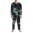 thumbnail image 3 of Balery Wave Ocean Animal Shark Pijama para Hombre de Dos Piezas con Manga Larga, Conjunto de Dormir y Descanso Suave con Bolsillos-Large, 3 of 7