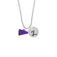 thumbnail image 2 of Delight Jewelry Acrylic 3/4" Purple Megaphone Silvertone Script Initial Disc - Z - Charm Necklace, 20"+3", 2 of 4
