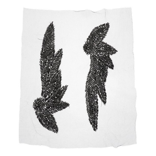 KAKOWELY 1 par de apliques con forma de ala, cuentas de tubo, parches para coser ropa, apliques decorativos