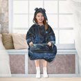 thumbnail image 7 of FORMRS Wearable Blanket Hoodie with Sleeves for Kids Cozy Flannel Sweatshirt, Window Earth, 7 of 7