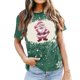 thumbnail image 4 of Fiudx Ropa de Mujer Camiseta de Manga Corta con Cuello Redondo y Estampado Navideño a La Moda para Mujer, 4 of 4