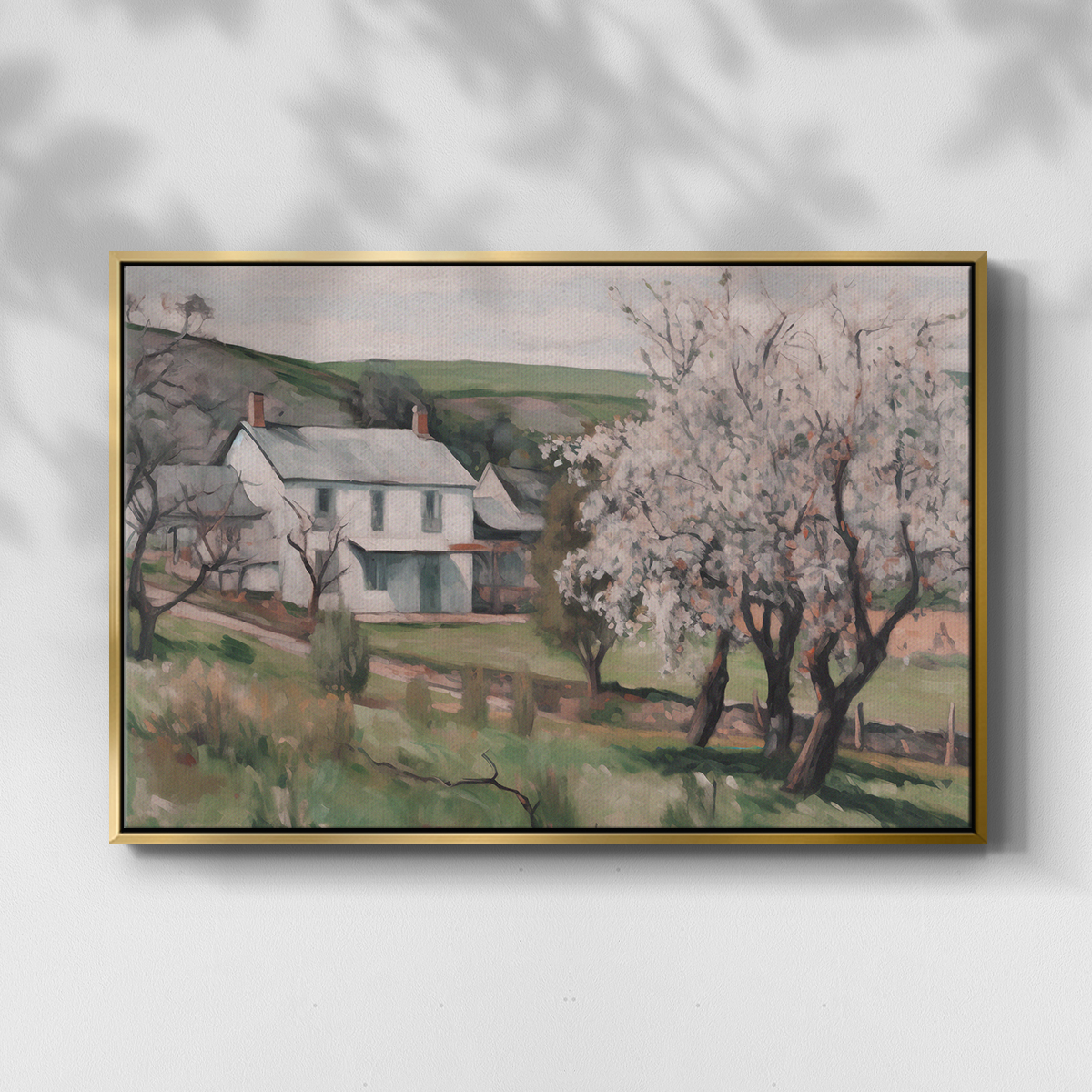Vintage Landscape-IV By Wexford Home Framed in Gold Wood Gallery Wrapped Canvas 25 in. x 37 in.