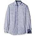 thumbnail image 3 of Azaro Uomo Chemise Habillée Imprimée pour Hommes, Décontractée, Boutonnée, Ajustée, Longue, Blanc-Pointillé, 3TG, 3 of 3