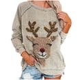 thumbnail image 5 of Womens Christmas Sweatshirt Fashion Xmas Drop Shoulder Long Sleeve Loose Pullover Tops Round Neck Loose Sweat, 5 of 5