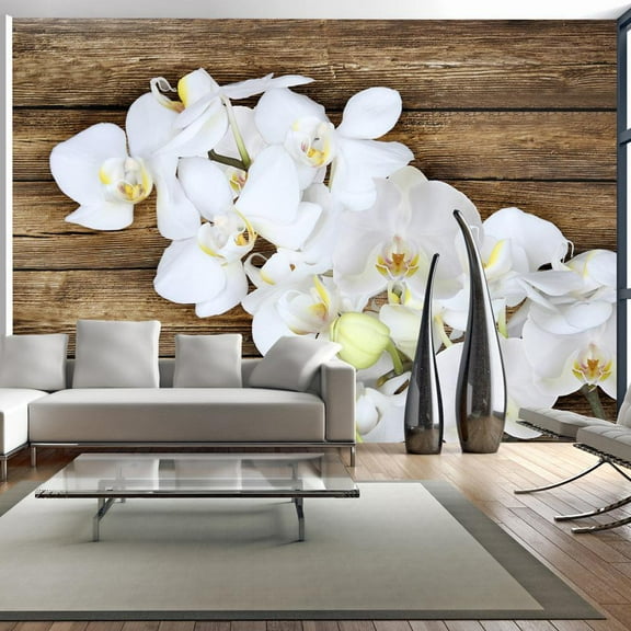Tiptophomedecor Floral Wallpaper Wall Mural - Delicacy On Wood