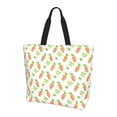 thumbnail image 2 of Fuzoiu Vegan Fruit Carrot Print Tote Bags for Women,Shoulder Bag, Gym Tote,Top Handle Ladies Shoulder Bags for Work Beach Travel and Shopping Grocery, 2 of 9