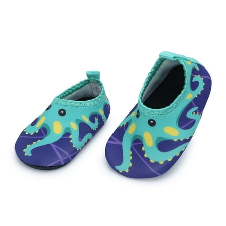 Image of Barerun Baby Boys Girls Swim Water Shoes Barefoot Aqua Socks Non-Slip for Beach Pool Toddler Kids Green Octopu 0-6 Months