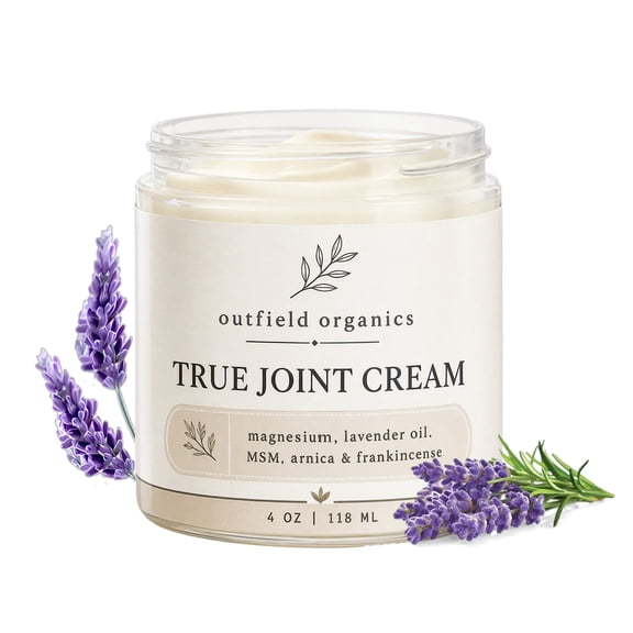 Outfield Organics 4-in-1 Joint Cream, Magnesium Arnica Lavender Frankincense, Non-Greasy Fast Absorbing 4oz.(1Pcs)