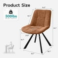 thumbnail image 3 of HomeZeer Mid-Century Modern Armless Desk Chair,Velvet Swivel Office Chair 300LBS, Accent Chair with Low Back Metal Legs for Dining Room, Kitchen, Bedroom Home Office, Brown, 3 of 11