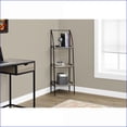 thumbnail image 2 of Bookshelf 3 Tier Corner Etagere | 48"H Modern | Dark Taupe Laminate Black Metal | Taupe | MDF, 2 of 7