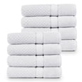 thumbnail image 5 of Ample Decor 100% Cotton Hand Towel for Bathroom Set of 8 - Highly Absorbent, Popcorn Textured -White - 18 X 28 Inch, 5 of 5
