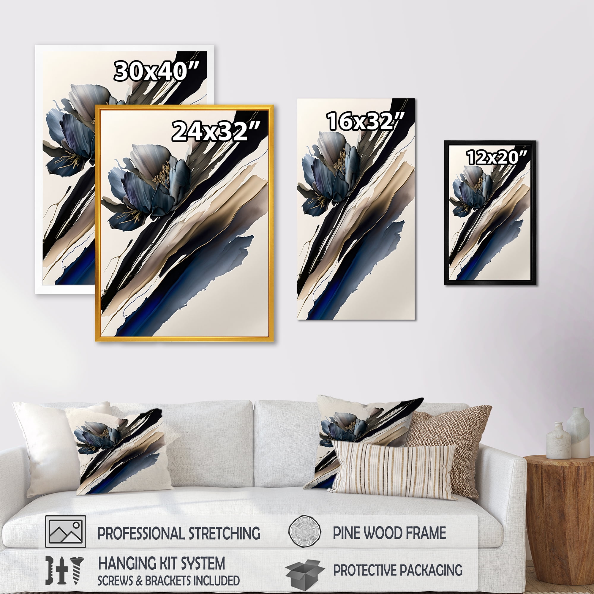 Designart Hyperrealistic Peony Flowers I Canvas Wall Art