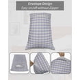 thumbnail image 7 of Purple Pillow Covers Standard Size 2 Pack, Grid Checkered Plaid Gingham Lattice Trellis Soft Bed Throw Pillowcases Breathable Cooling Long Lumbar Body Pillow Sham Cover for Bed Sofa 20''x26'', 7 of 7