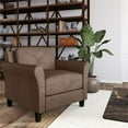 thumbnail image 2 of Hawthorne Collections Chaise en Microfibre de Polyester à Dossier Capitonné, Brun, 2 of 10