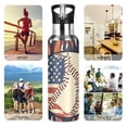 thumbnail image 7 of Yayeee 20oz Insulated Water Bottle Double Wall Stainless Steel with Flip Straw Lid, Baseball Pattern, 7 of 7