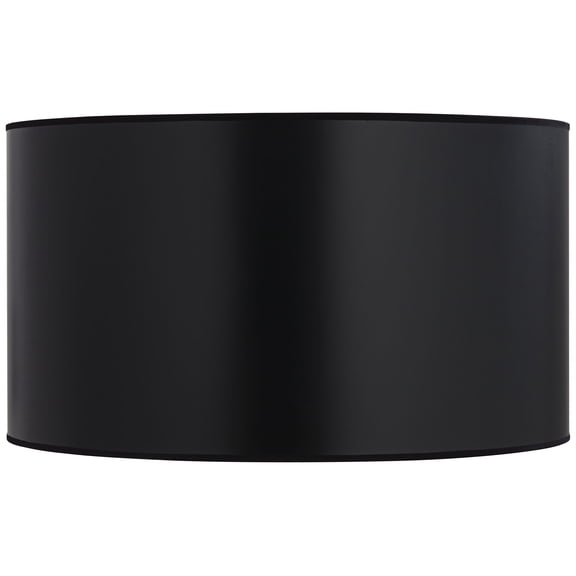 Springcrest McKay 25" Top x 25" Bottom x 14" High Lamp Shade Replacement Extra Large Black Drum Hardback Spider Harp Finial