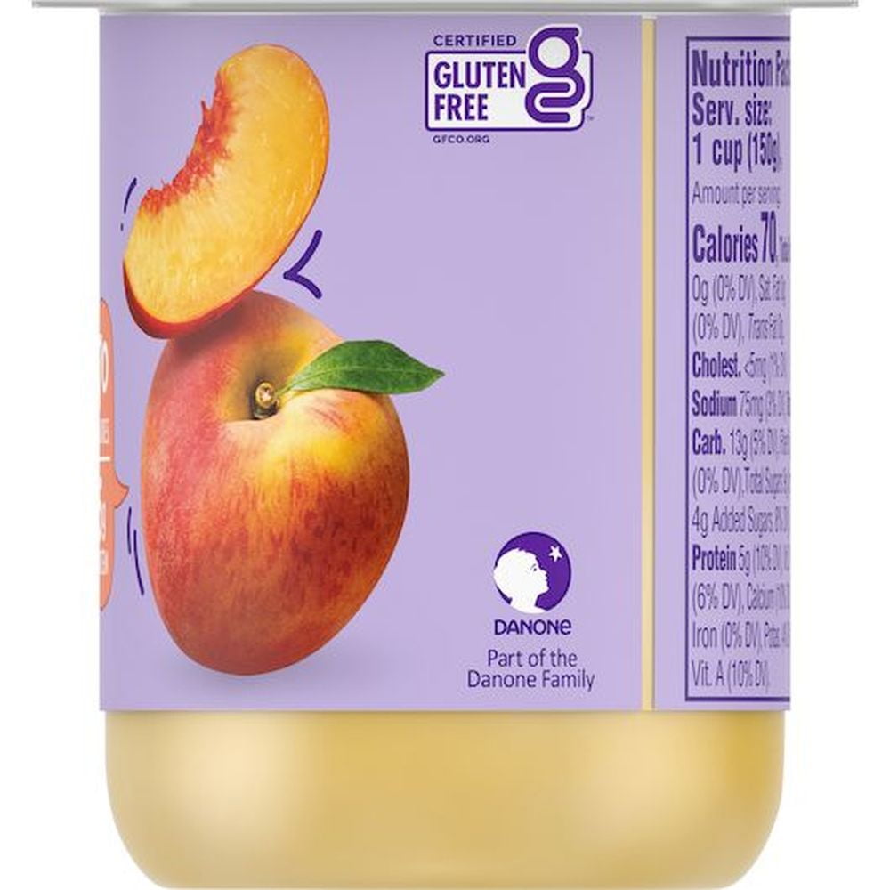 Light and Fit Peach Yogurt, 5.3 Ounce -- 12 per Case.