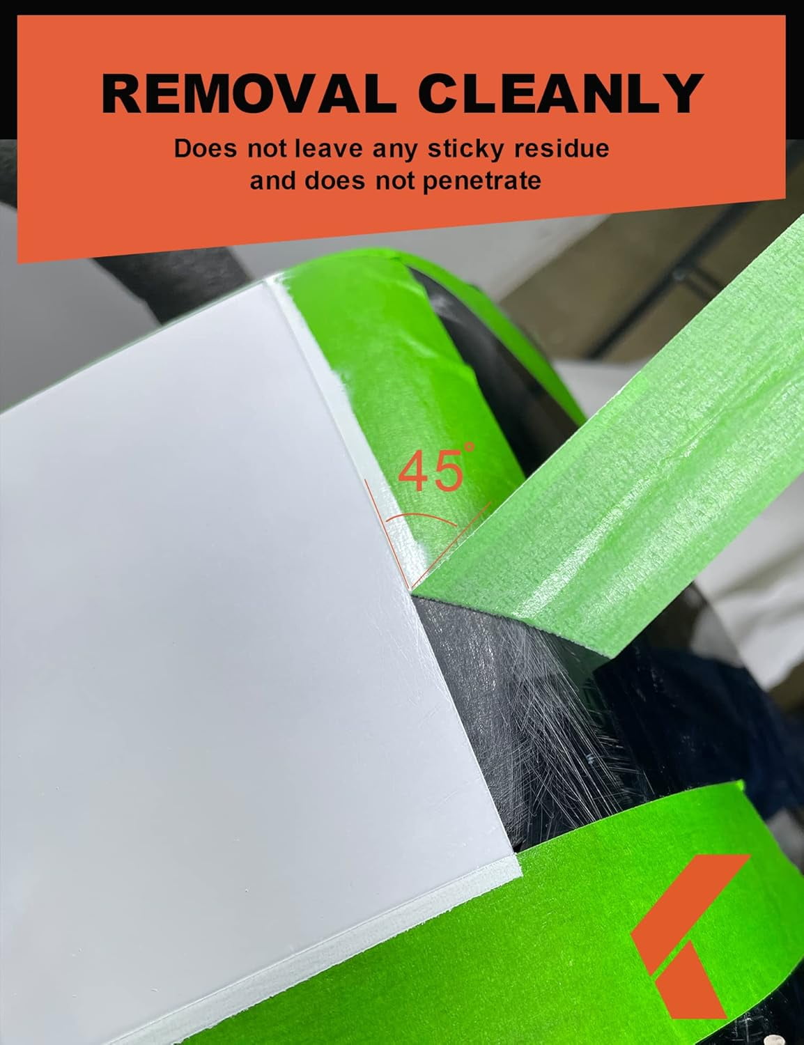 Heat-Resistant Automotive Masking Tape for Paint Booths, Green No-Residue Painters Tape, 1.41 Inch x 60 Yard Rolls, Pack of 6