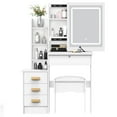 thumbnail image 5 of TidBay Vanity Desk with Sliding Mirror and Lights, Bedroom Dressing Table, Makeup Table with Drawers & Shelves, Hidden Storage Space, 5 of 8