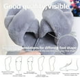 thumbnail image 4 of Ginisom Women's Fuzzy Slippers Cross Band Fluffy Open Toe House Slide Slipper, 4 of 6