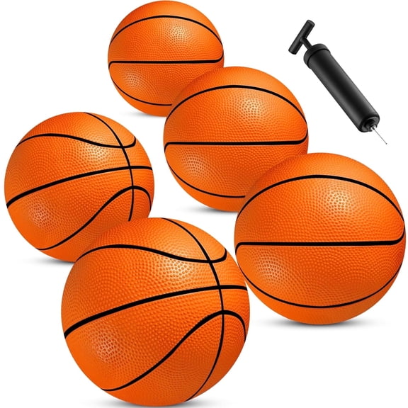 Mini Basketball - 6 Inch (Pack of 5) - Mini Hoop Basketball Set, PVC Outdoor & Indoor, Balls for Small Hoops & Pool Parties - Boys & Girls Birthday Party Favors, Game Prizes and Goodie Bags for Kids