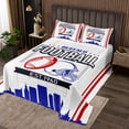 thumbnail image 2 of Erosebridal Rugby Coverlet Set King for Boys,Stripes Sport Bedding Set,Football Gaming Decor,3-Piece, 2 of 5