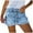A-Light Blue566, variant on XIAOCHA Button Fly Distressed Denim Shorts For Women Cuffed Hem Casual Jean Bermudas