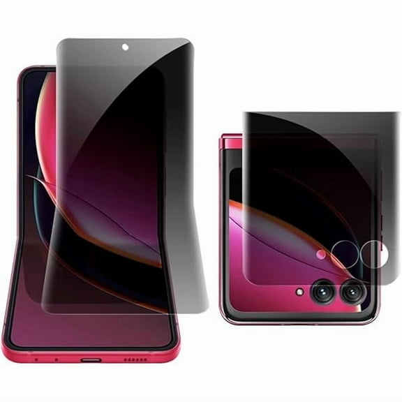 wonima88 Anti-Spy Screen Protector For Moto Razr 2025/2024 | Anti-Glare Inner Screen | Privacy Matte Outer Screen | Soft Film | Anti-Peeping