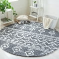 thumbnail image 2 of SAFAVIEH Parma Zen Geometric Shag Area Rug, Charcoal/Ivory, 6'7" x 6'7" Round, 2 of 8