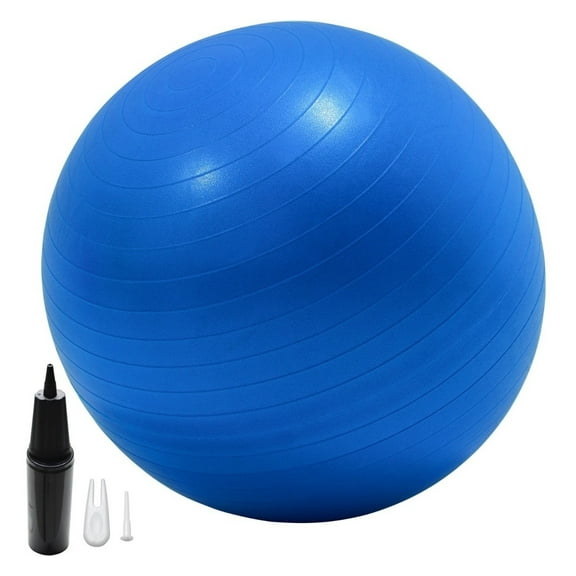 Pelota Pilates Yoga + Bomba Manual Centurfit  Azul 60 Cm Fitness