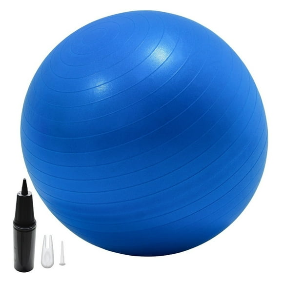 Pelota Pilates Yoga + Bomba Manual Centurfit  Azul 60 Cm Fitness