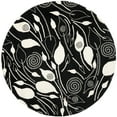 thumbnail image 4 of SAFAVIEH Soho Cantor Abstract Wool Area Rug, Black/Ivory, 6' x 6' Round, 4 of 9